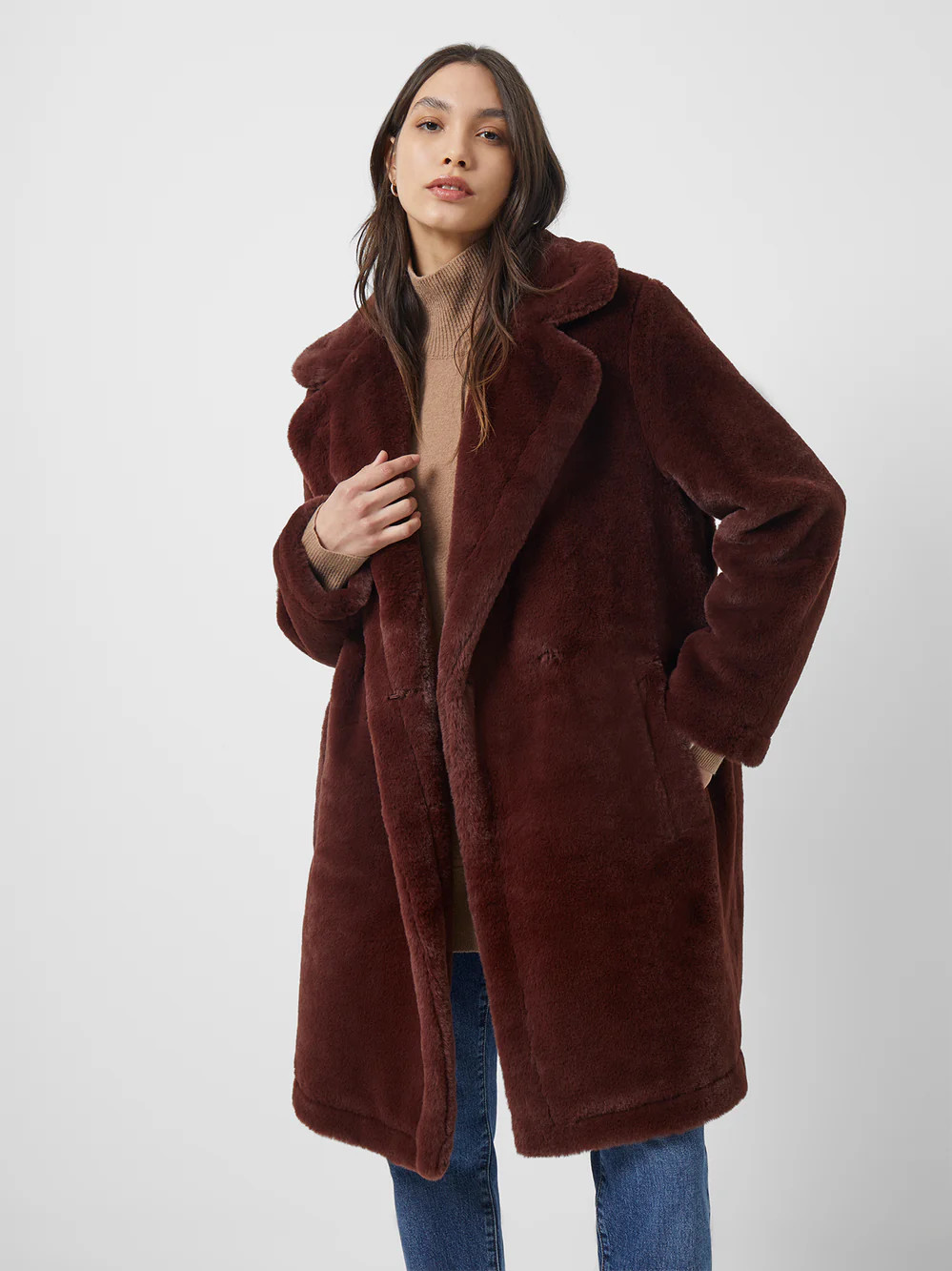 Buona Faux Fur Long Coat | French Connection (UK)