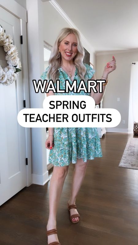 Walmart teacher outfits, spring teacher outfit, Walmart dress, Walmart try on, blue dress 

#LTKworkwear #LTKstyletip #LTKfindsunder50