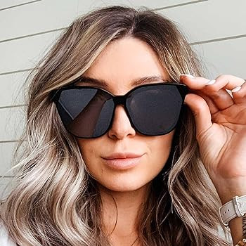 DIFF Gia Designer Oversized Square sunglasses for Women UV400 Protection, Black Frame | Amazon (US)