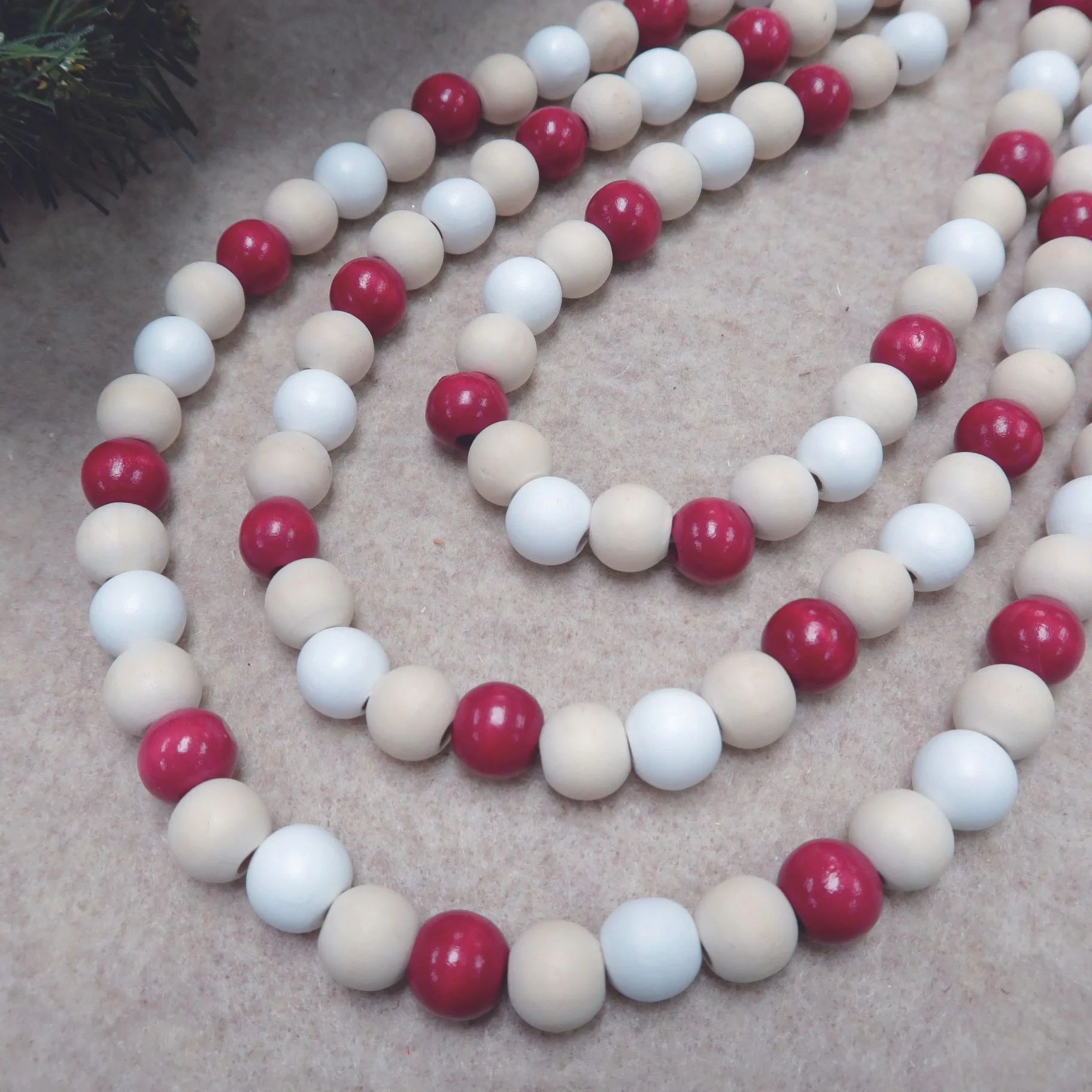 Holiday Time S/2 12ft W/nl/r Wood Beads Garland | Walmart (US)