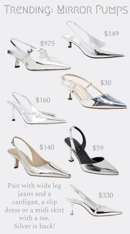 Spring is coming and this mirror pumps will be a go to heel! Pair them with wide leg jeans for an unexpected pop of fun or with a pretty slip dress for a spring wedding. These low heels are great for work or a fun evening! I found pairs starting at just $30!
………….
spring trends wedding guest shoes wedding guest heels wedding shoes jimmy Choo dupe shoe dupe heel dupe mirrored heels mirrored shoes kitten heels low heels heels to wear with jeans pointed toe heels pointy toe shoes pointed toe shoes pointy toe heels target shoes target new arrivals Nordstrom shoes Paris shoes runway shoes runway inspiration heels under $30 heels under $100 heels under $50 spring wedding guest dress spring wedding guest heels get the look for less heels dupe shoe dupe cute shoes cute heels spring heels easter heels easter shoes workwear work shoes work heels slingback heels slingbacks silver heels silver shoes 

#LTKwedding #LTKSpringSale #LTKshoecrush