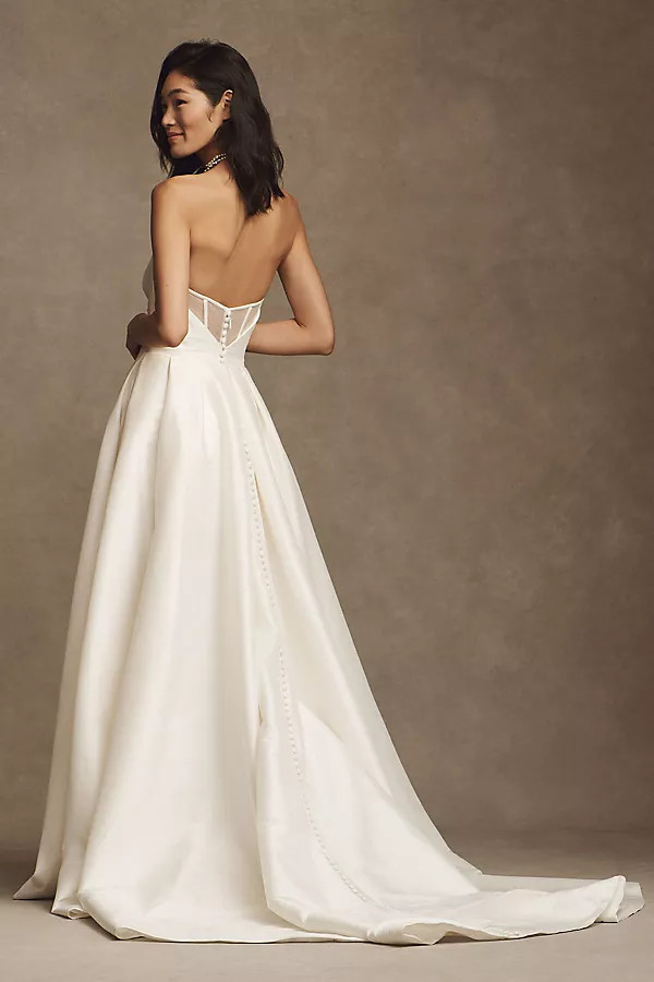 Jenny Yoo Preston Strapless Ball-Skirt Taffeta Wedding Gown By Jenny Yoo in White Size Us 22/uk 26 | Anthropologie (US)