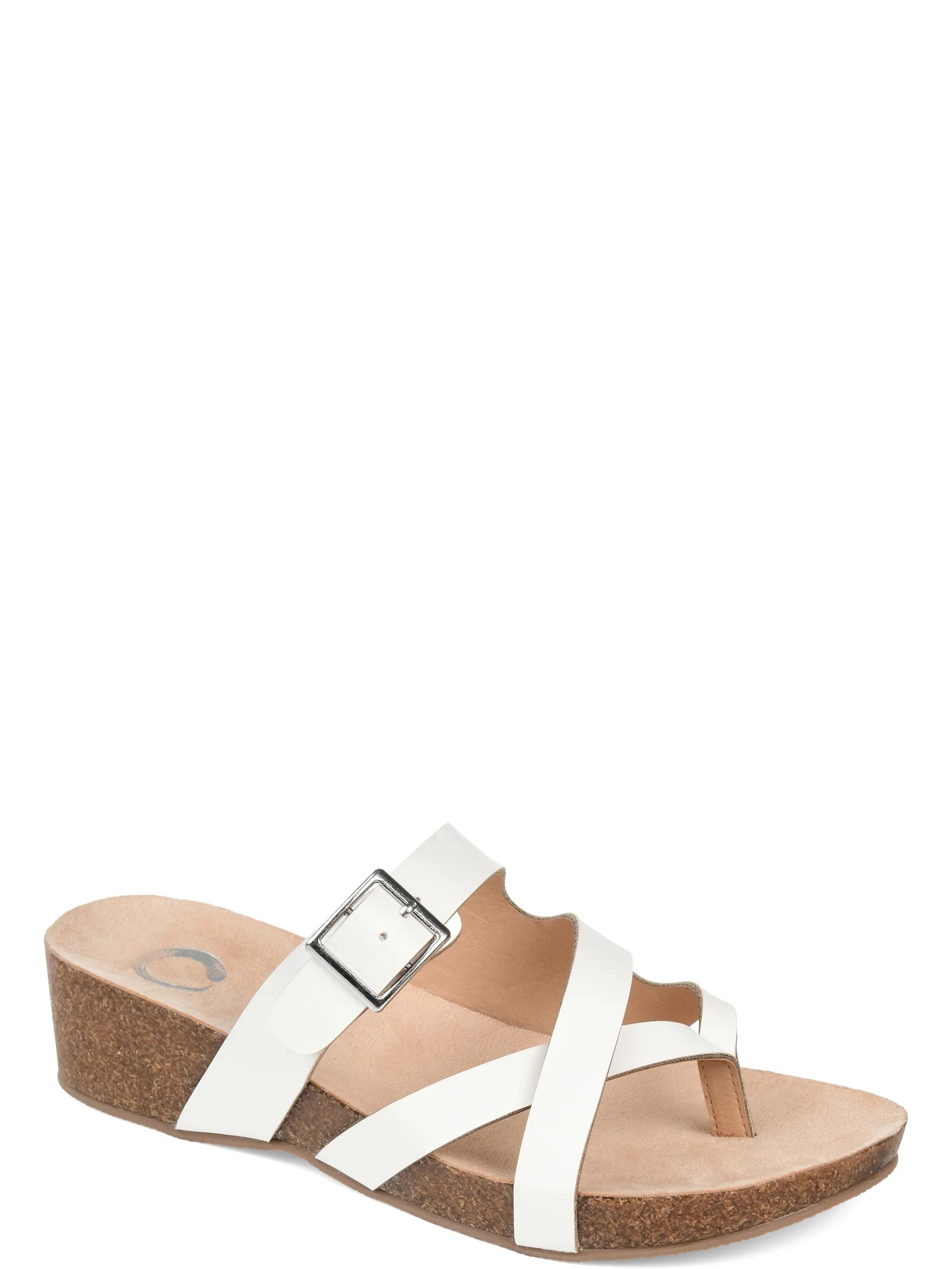 Brinley Co. Womens Crossover Strap Wedge Sandal - Walmart.com | Walmart (US)