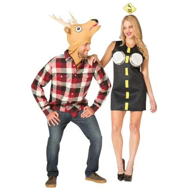 Rasta Imposta Deer in Headlights Couples Halloween Costume, One Size Fits Most Adults - Walmart.c... | Walmart (US)