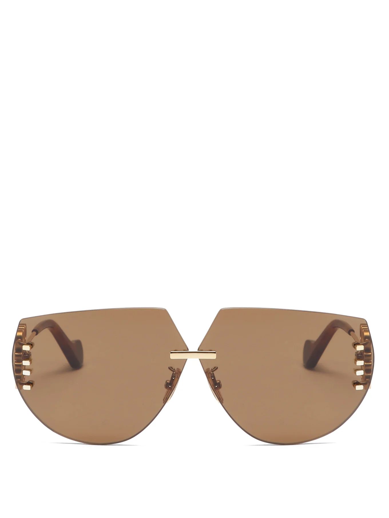 Anagram-hinge rimless aviator metal sunglasses | Loewe | Matches (US)