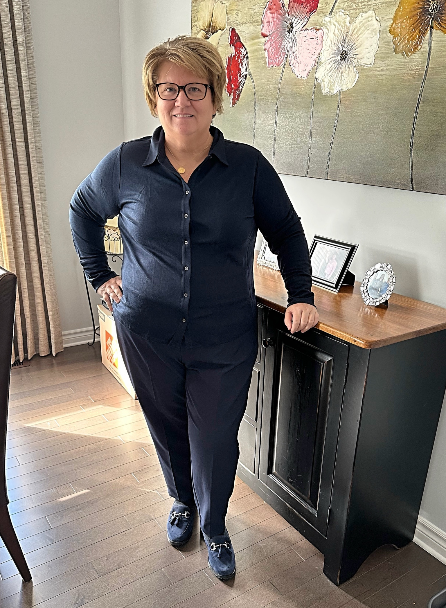 Casual fall outfit idea. Athleta Endless pants , Banana Republic polo and Talbots blue suede shoes. 
Athleta pants, banana republic, size xxl, mid size, plus size, over 50, everyday outfit 


#LTKplussize #LTKmidsize #LTKover40