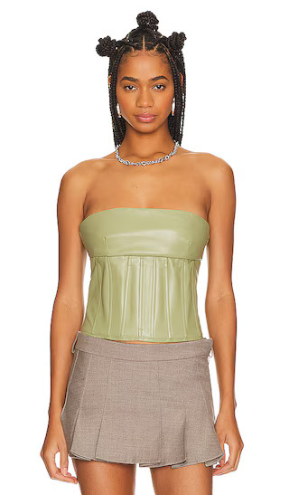 Odessa Corset Top in Olive | Revolve Clothing (Global)