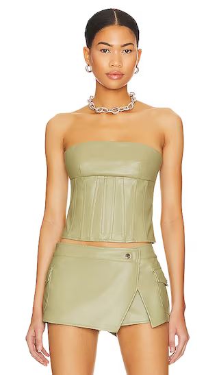Odessa Corset Top in Olive | Revolve Clothing (Global)
