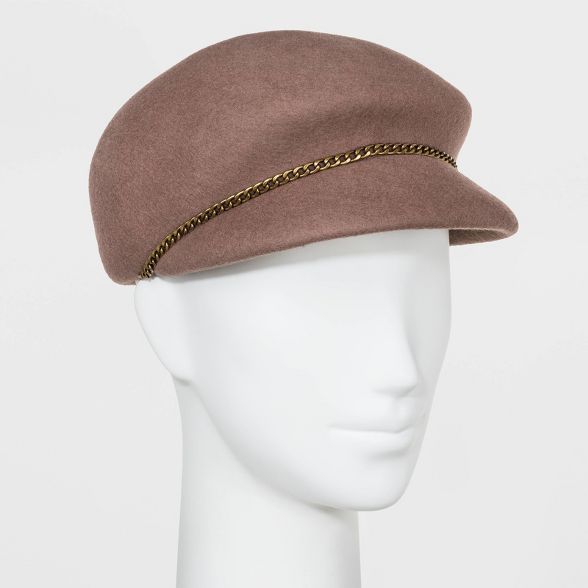 Women's Chain Detail Captain Hat - A New Day™ Brown One Size | Target
