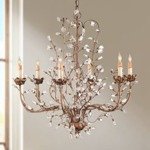 Currey & Company 27" Wide Crystal Chandelier | Lamps Plus
