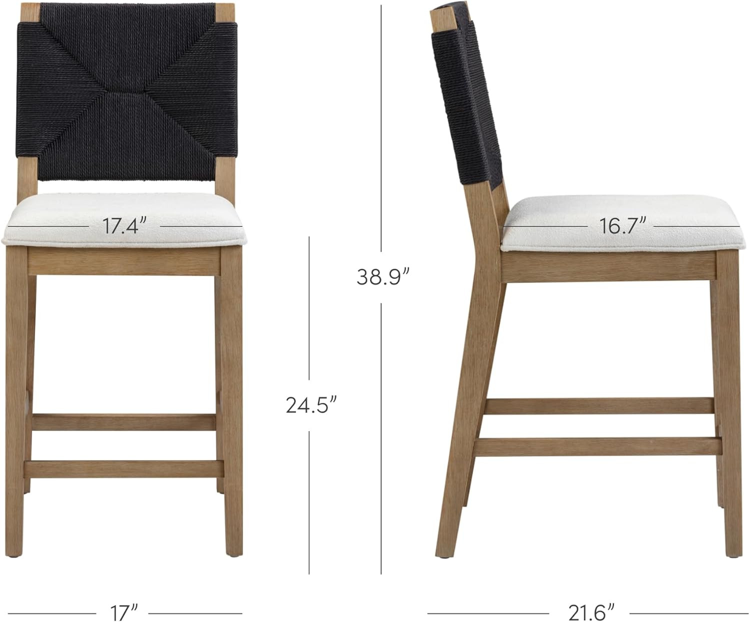 Nathan James Beacon Bohemian Boucle Bar Stool, Upholstered Bar Stool or Island Chairs for Kitchen... | Amazon (US)