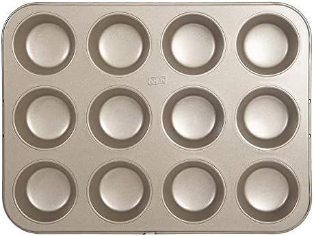 Glad Cupcake and Muffin Pan – Premium Non-Stick Oven Bakeware, Whitford Gold, 12-Cup | Amazon (US)
