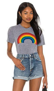 Aviator Nation Big Rainbow Boyfriend Tee in Heather Grey from Revolve.com | Revolve Clothing (Global)