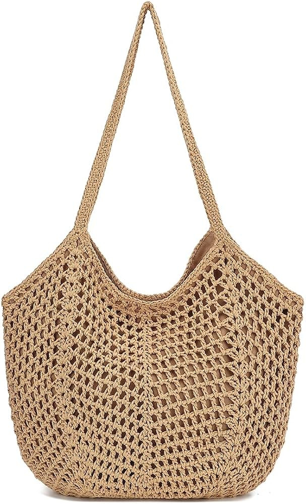 Bycobecy Crochet Tote Bag for Women Soft Summer Purse Beach Tote Bag Cute Handbag for Vacation, W... | Amazon (US)