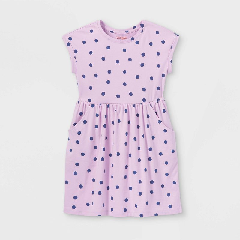 Girls' Printed 100% Cotton Short Sleeve Knit Dress - Cat & Jack™ | Target