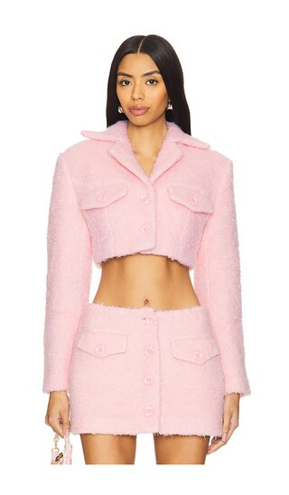 Faux Fur Cropped Jacket in Pink | Revolve Clothing (Global)