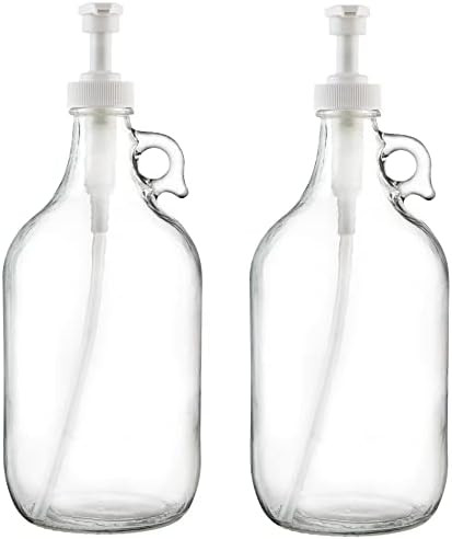 Half Gallon Glass Pump Dispenser Bottle, Large Jug with Pump for Laundry Soap Dispenser, Liquid D... | Amazon (US)