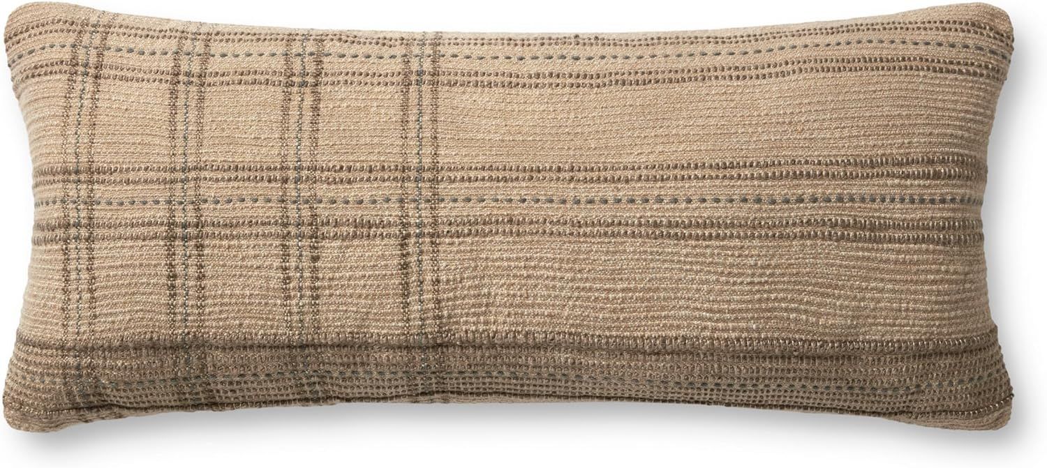 Loloi Angela Rose x Loloi Calista Collection PAR0018 Tan / Slate 13'' x 35'' Cover Only Pillow | Amazon (US)