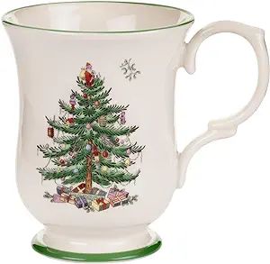 Spode Christmas Tree Collection Footed Mug, 12-Ounce Capacity, Romantic Shape, Tea Cup with Handl... | Amazon (US)