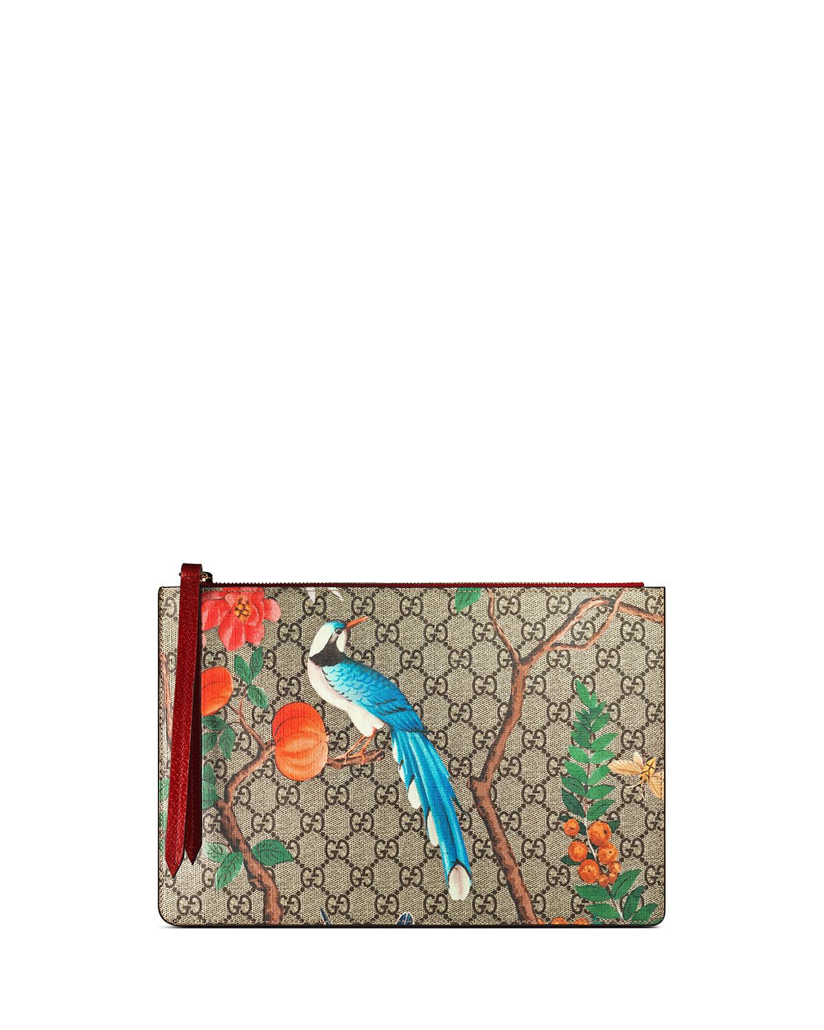 Gucci GG Supreme Tian Canvas Zip Pouch, Multi | Neiman Marcus