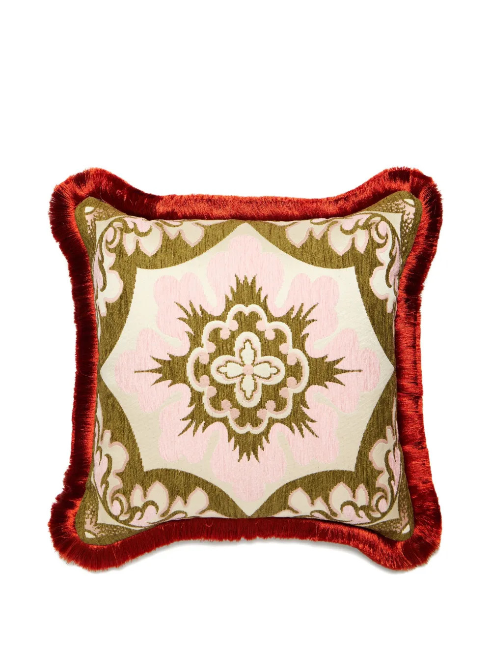 La DoubleJ Floral Fringed Cushion (50cm x 50cm) | Neutrals | FARFETCH BR | Farfetch (BR)