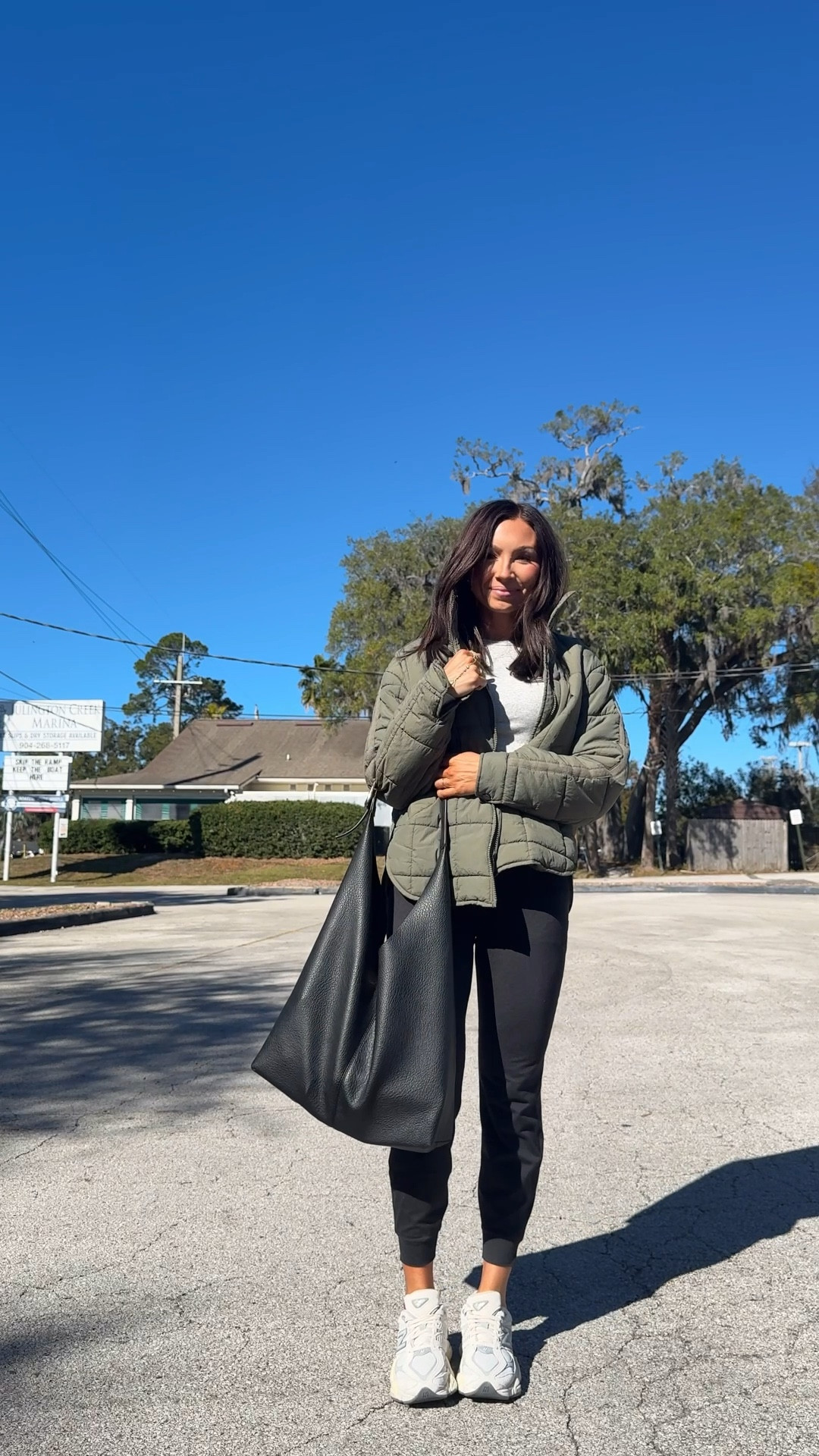 Casual chilly day outfit for errands! Wearing a size XS in my ribbed walmart tee, size small in my joggers, size small in my Amazon jacket 

#LTKActive #LTKPetite #LTKSeasonal