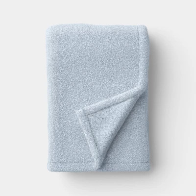 50"x70" Heathered Comfort Plush Throw Blue/White - Room Essentials\u2122 | Target