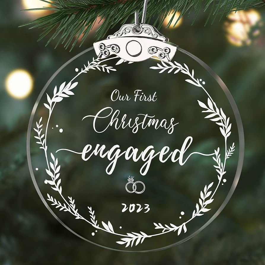 First Christmas Engaged Ornaments 2023, Engagement Gifts for Couples, Wedding Gifts for Bride, Gl... | Amazon (US)