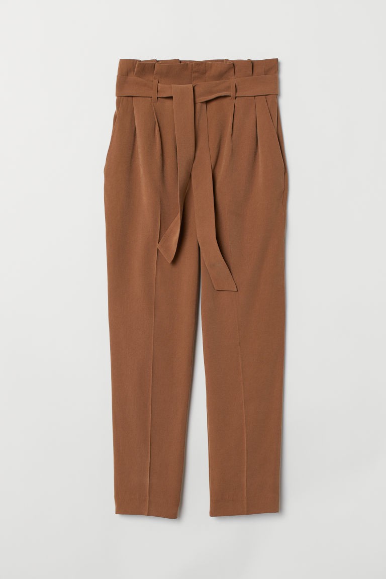 H & M - Paper-bag Pants - Yellow | H&M (US + CA)