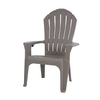 Adams Manufacturing  Stackable Gray Plastic Frame Stationary Adirondack Chair(s) with Slat Seat | Lowe's