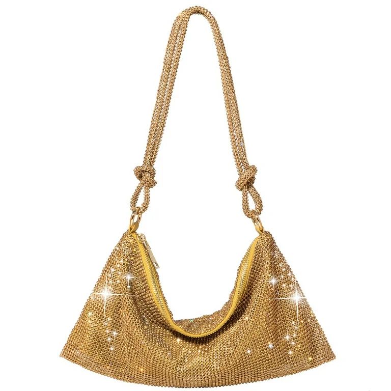 CUMAK Rhinestone Purses For Women Chic Sparkly Evening Handbag Bling Hobo Bag Shiny Silver Clutch... | Walmart (US)