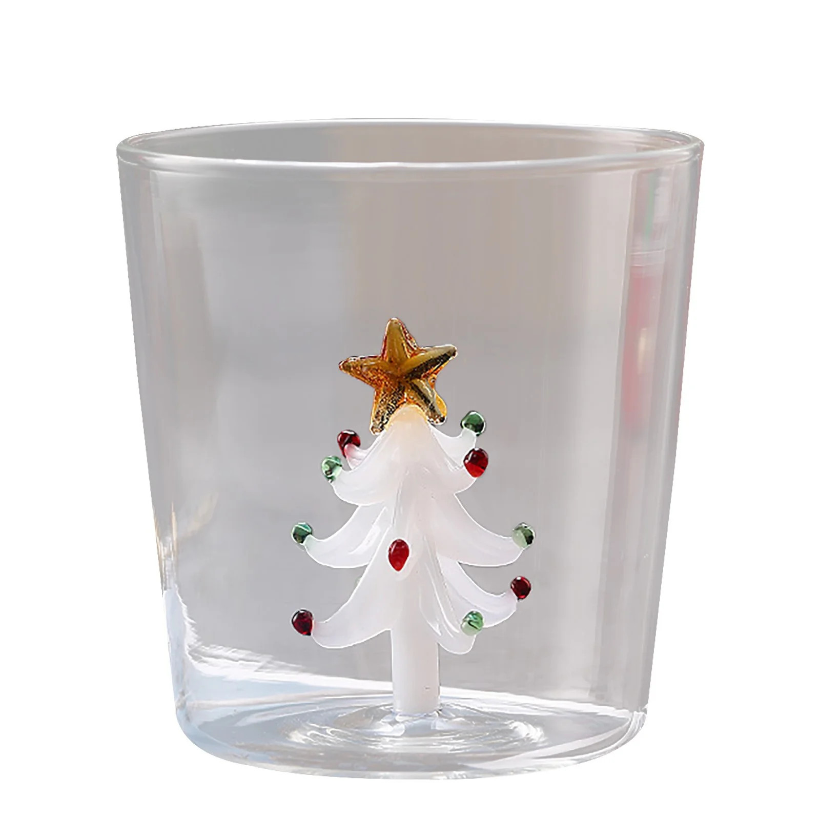 Wadada 3D Drinking Glass Cup With Christmas Tree Figurine Inside Stemless Glass For Wine Water Mi... | Walmart (US)