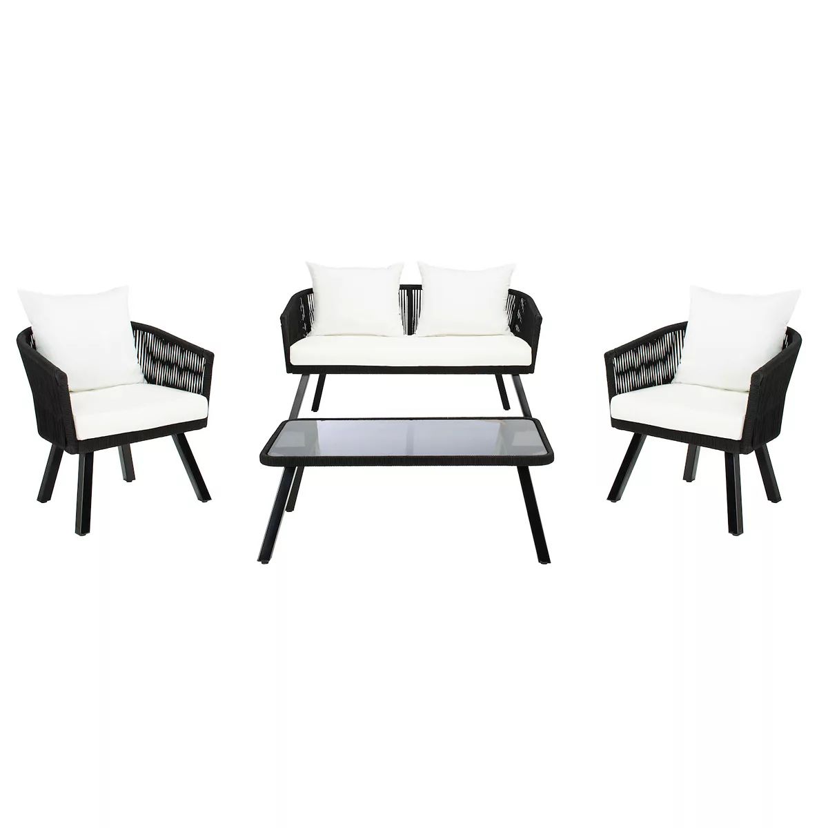 Safavieh Belmi Rope Loveseat, Chair & Coffee Table 4-piece Set | Kohl's