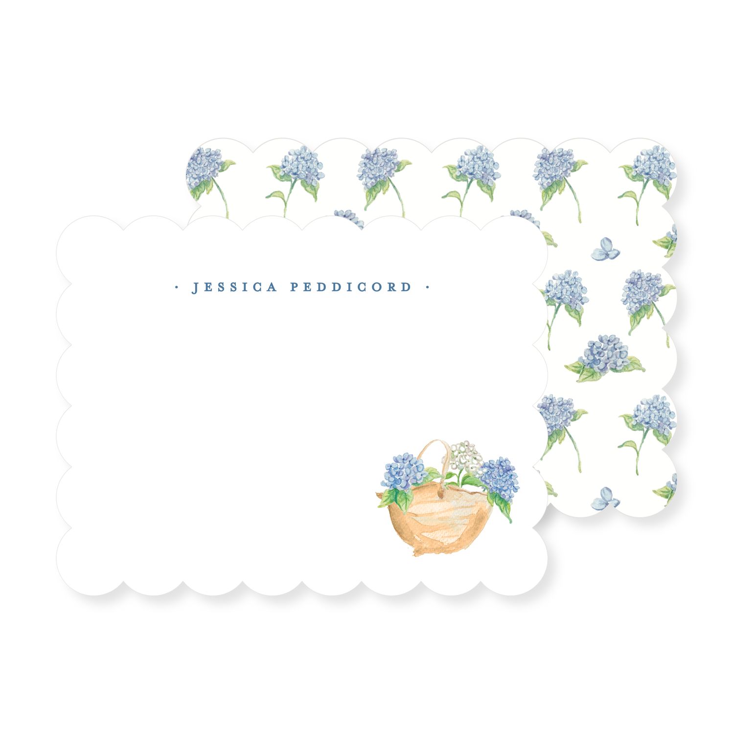Basket of Hydrangeas Personalized Stationery Set — Simply Jessica Marie | Simply Jessica Marie