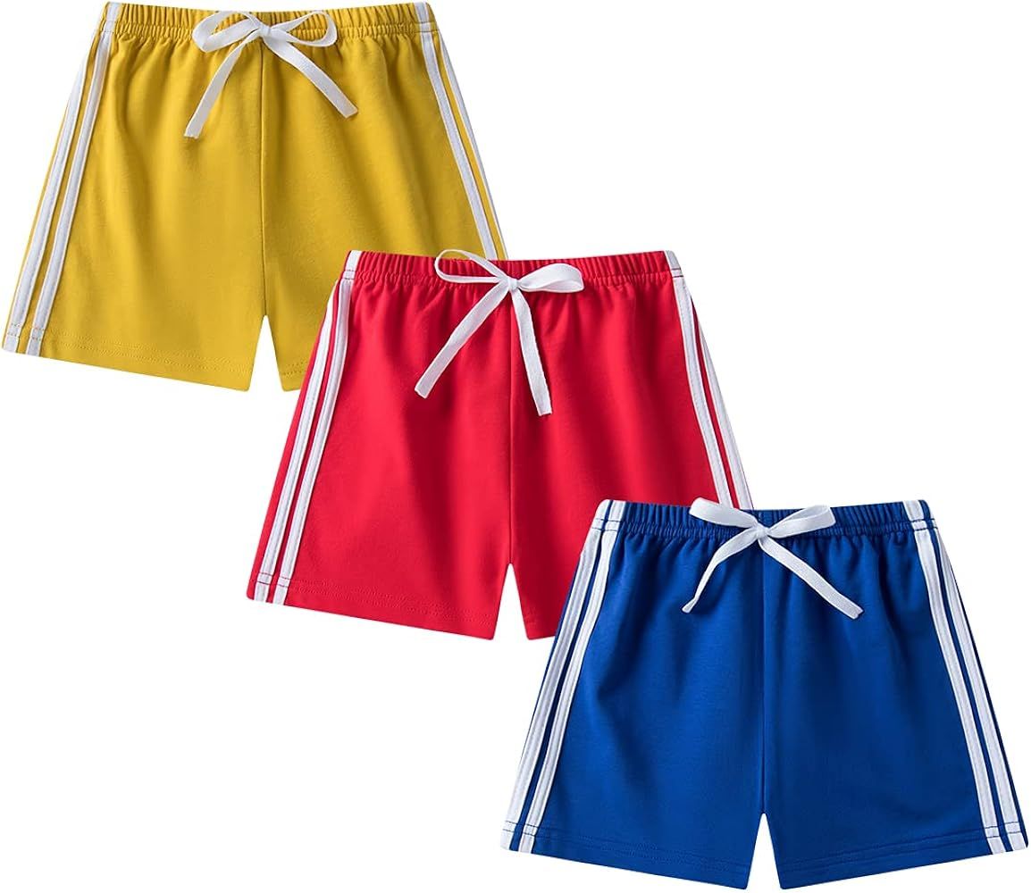 Amazon.com: GFQLONG Baby Girls Boys 3 Pack Cotton Runing Athletic Shorts,Toddler Summer Casual Fa... | Amazon (US)