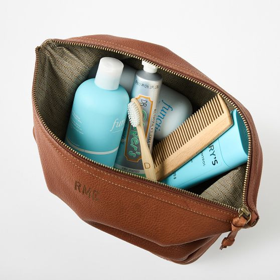 Harrison Leather Dual Travel Pouch | Mark and Graham