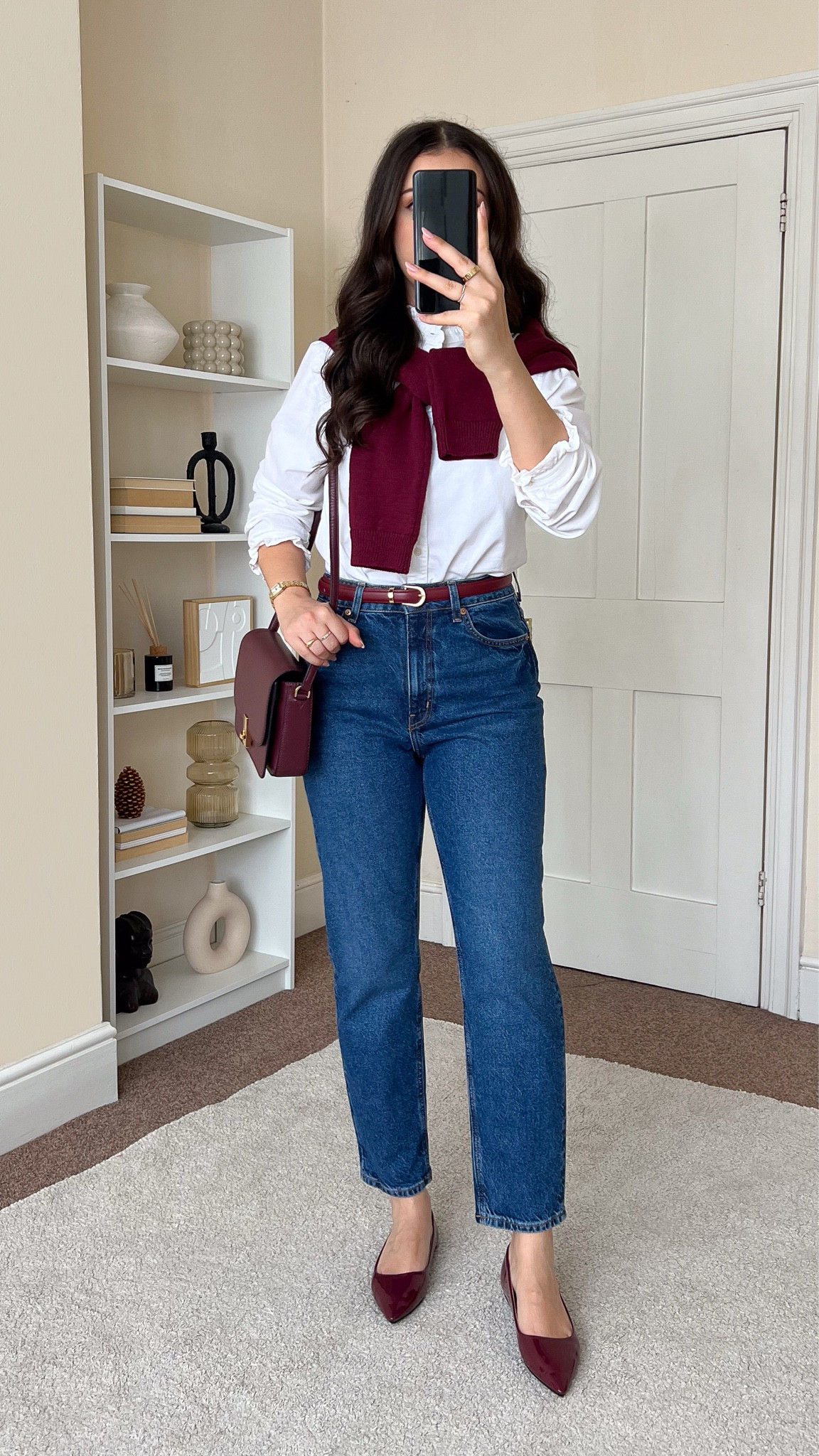 Smart casual transitional outfit. Blouse is from H&M, old and out of stock, I’ve linked similar. Jeans are H&M, wearing size UK8.

#LTKuk #LTKautumn #LTKeurope