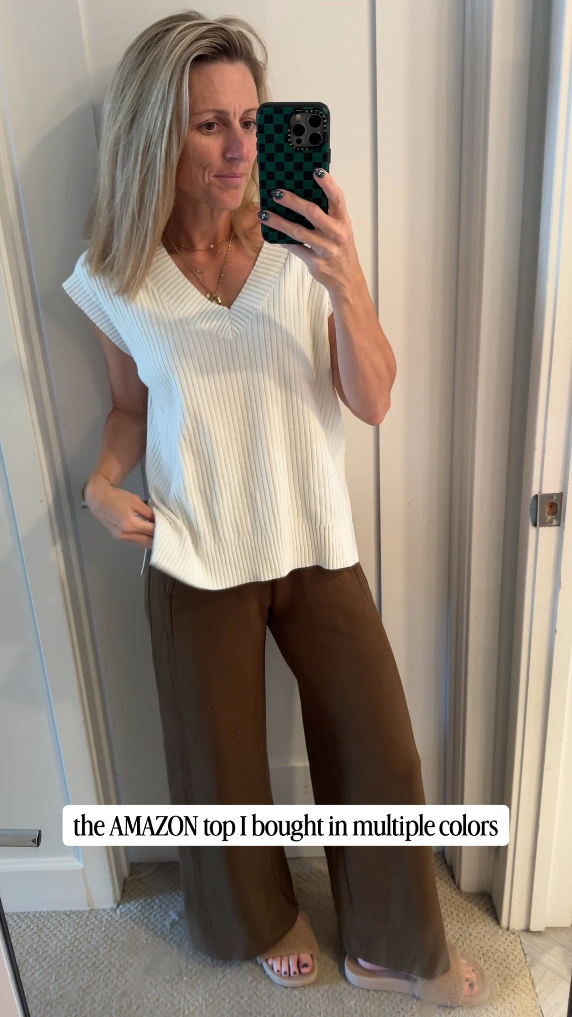 Loving the Amazon Top for Spring, slightly sweater like material.  I bought in multiple colors.  I LIVE in these wide leg pants too, great for casual weekend outings but also easy to dress up.

#springoutfits #weekendoutfits 

 #LTKootd #LTKSeasonal #LTKOver40