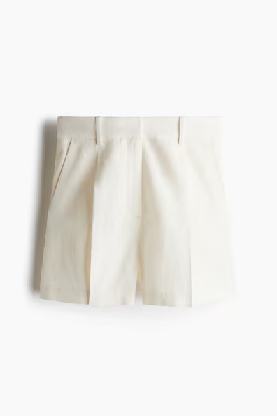 H & M - Linen-Blend Shorts - White | H&M (US + CA)