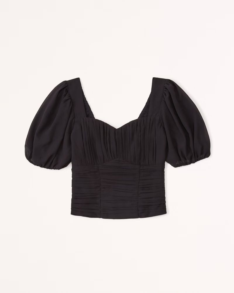 Ruched Puff Sleeve Top | Abercrombie & Fitch (US)