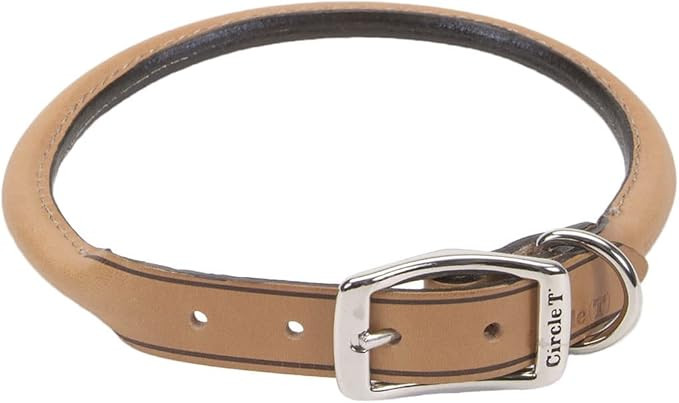 Coastal - Circle T - Oak Tanned Leather Round Dog Collar, Tan, 1" x 22" | Amazon (US)