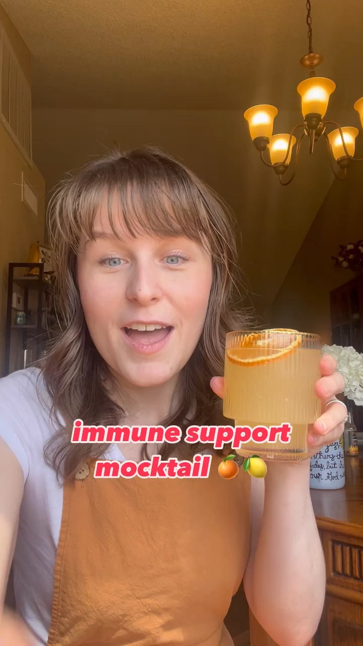 immune support mocktail🍊🍋
- ginger steeped in water on the stove and strained
- beekeeper’s natural vitamin c + propolis pack 
- lemon lime olipop
- buoy mineral drops
- ice cube
- garnish with dried fruit if desired

everything linked + some cute glasses also linked



#LTKVideo #LTKHome #LTKSeasonal