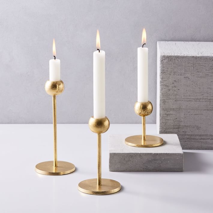 Modern Brass Metal Candleholders | West Elm (US)