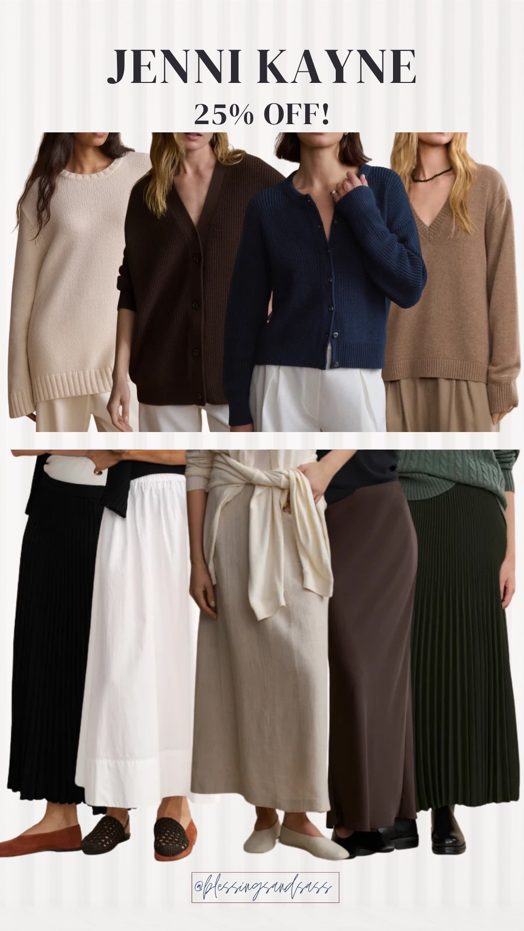 A sweater and a pretty skirt is such a good fall outfit combo! Loving these Jenni Kayne picks in cream, brown, navy, and green. Sharing my favorites to shop at 25% off! 🤎

Jenni Kayne sale, fall outfit ideas, knit sweaters, button front cardigan, midi skirts, pleated skirt, neutral fall outfits, sweater and skirt outfit

#LTKSeasonal #LTKSaleAlert