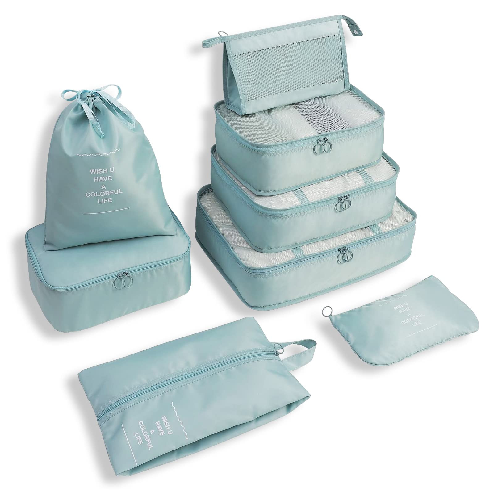 WOOMADA 8 Set Packing Cubes for Suitcases Travel Essentials Luggage Organizer for Travel Accessor... | Amazon (US)