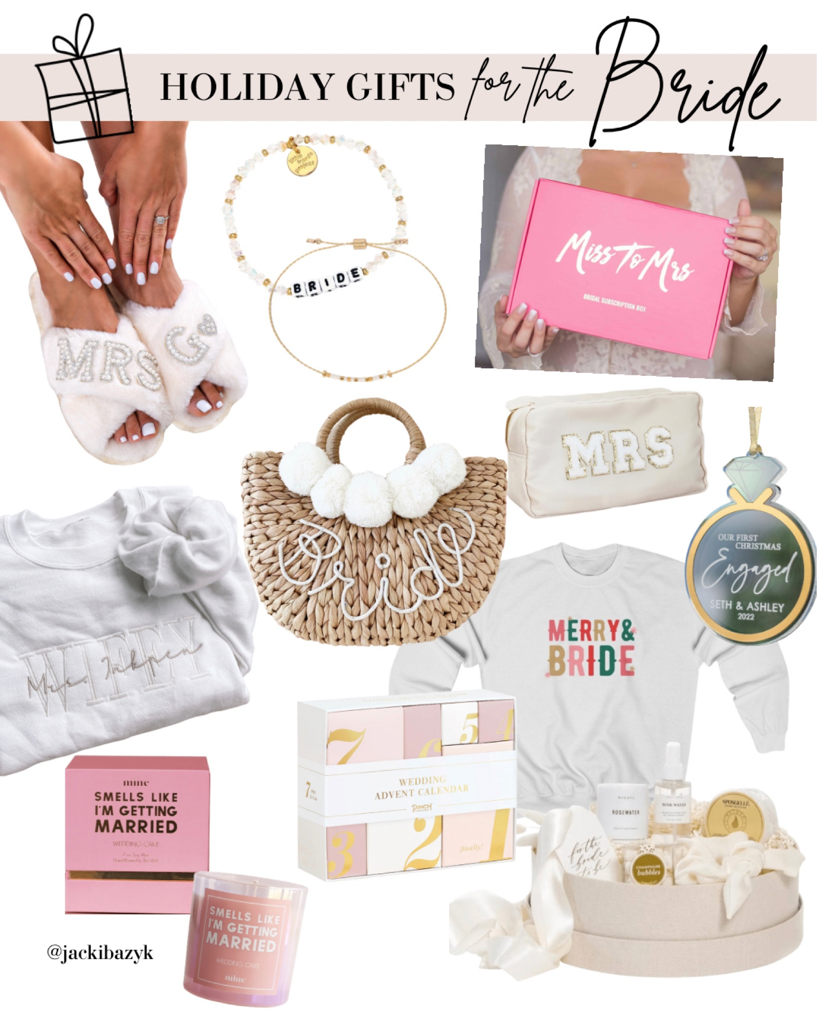 From a 2022 bride now Wifey I would of loved to get these as gifts. Most of them you can keep and enjoy after the big day. 

The gift box is a unique gift box company Marigold & Grey! Super stunning but not a LTK brand. 

#LTKSeasonal #LTKHoliday #LTKwedding