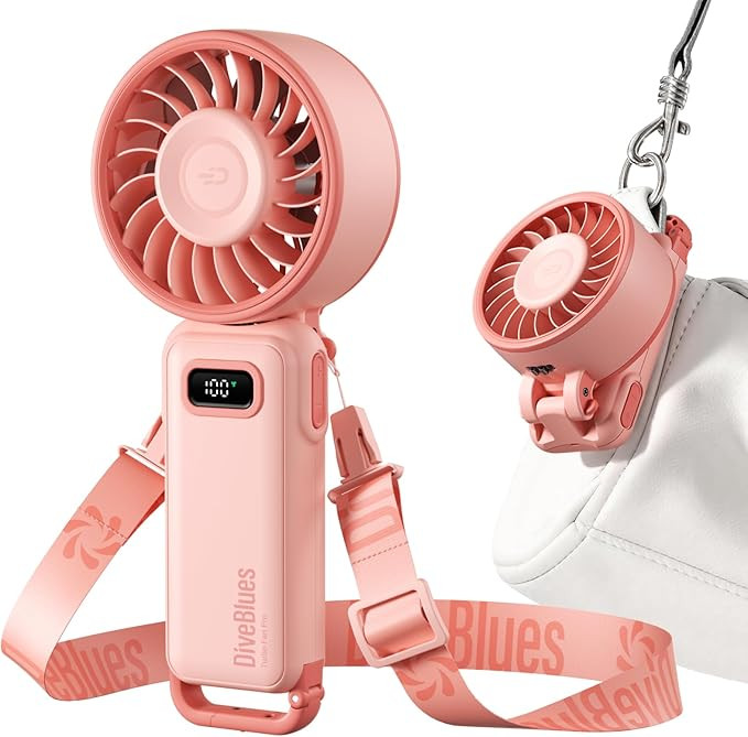 Amazon.com: Diveblues Portable Turbo Fan, 100 Speed Handheld Fan with Strong Airflow, Foldable 4 ... | Amazon (US)
