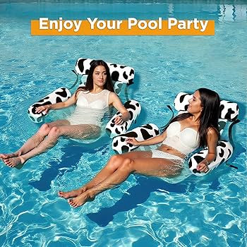 Funscape Pool Floats Chairs Adult, 2 Packs Heavy Duty Inflatable Swimming Pool Lounges, Fabric Fl... | Amazon (US)