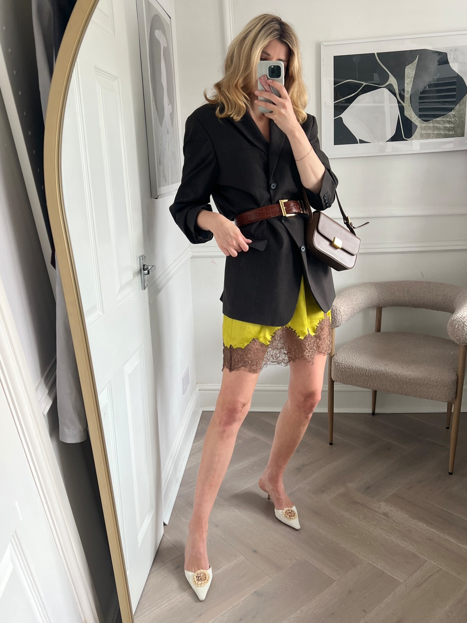 Chic outfit, spring outfit, brown blazer, slip skirt, topshop skirt, spring outfit, evening outfit 

#LTKspring #LTKuk #LTKeurope