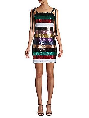 Striped Sequin Mini Dress | Saks Fifth Avenue OFF 5TH (Pmt risk)